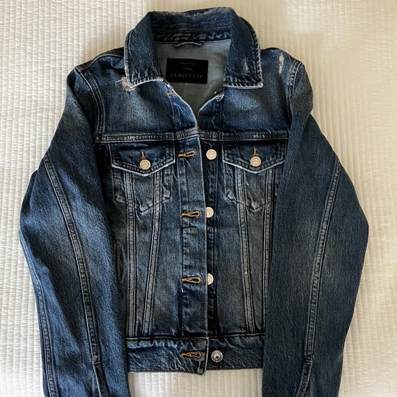 ALL SAINTS Hay denim jacket distressed, S - Picture 1 of 6